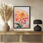 Colorful Dahlia Abstract Painting – Unique Art by MeriDeewar 3 : 4 Vertical New Premium Wall Art Canvas by MeriDeewar