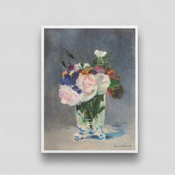 Colorful Flowers in the Vase by Édouard Manet 3 : 4 Vertical New Premium Wall Art Canvas by MeriDeewar