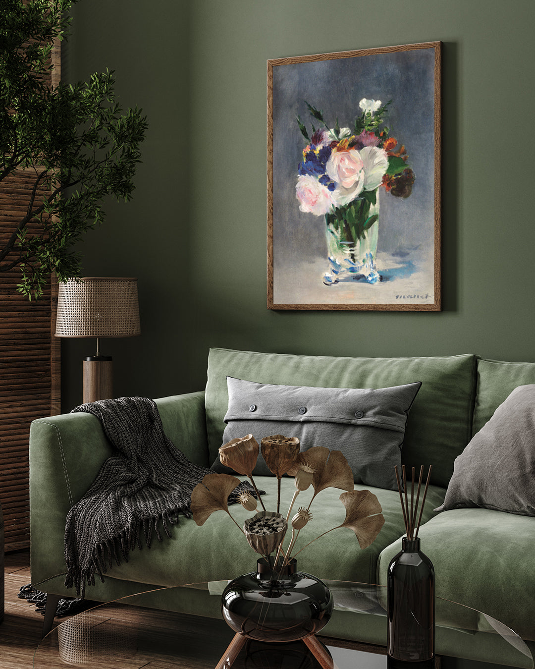 Colorful Flowers in the Vase by Édouard Manet 3 : 4 Vertical New Premium Wall Art Canvas by MeriDeewar