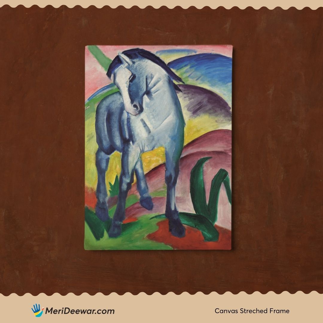 Colorful Geometric Horse by Franz Marc 3 : 4 Vertical New Premium Wall Art Canvas by MeriDeewar