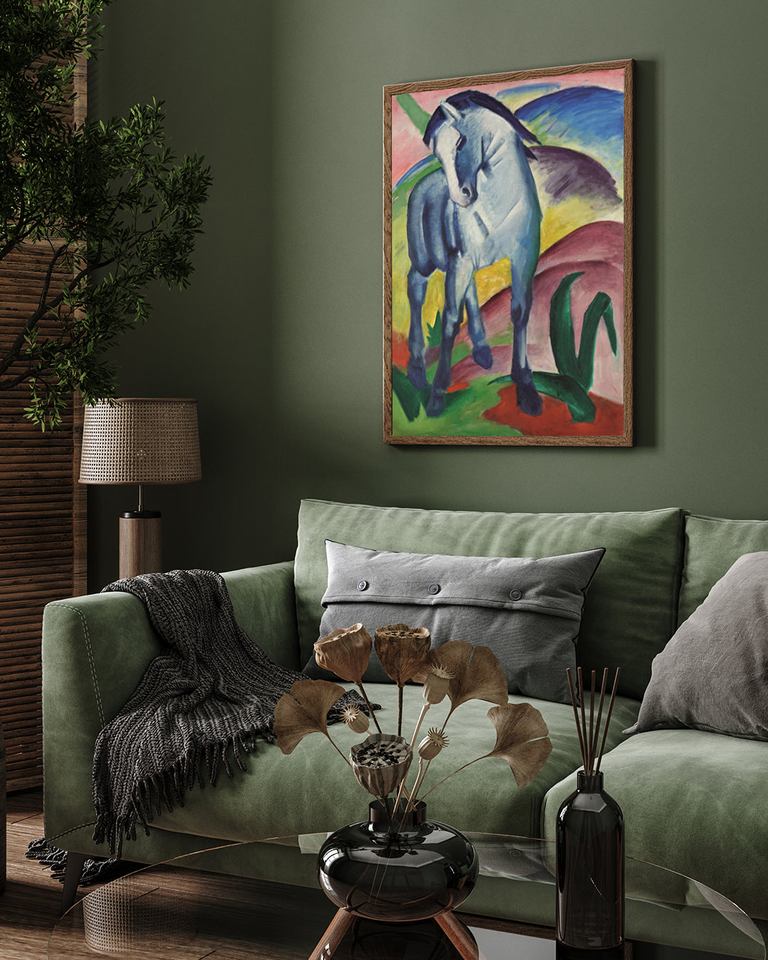 Colorful Geometric Horse by Franz Marc 3 : 4 Vertical New Premium Wall Art Canvas by MeriDeewar