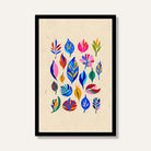 Colorful Leaf Painting for Living Room | Botanical Wall Art | Giclée Fine Art Print 2 : 3 Vertical Premium Wall Art Canvas by MeriDeewar