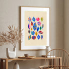 Colorful Leaf Painting for Living Room | Botanical Wall Art | Giclée Fine Art Print 2 : 3 Vertical Premium Wall Art Canvas by MeriDeewar