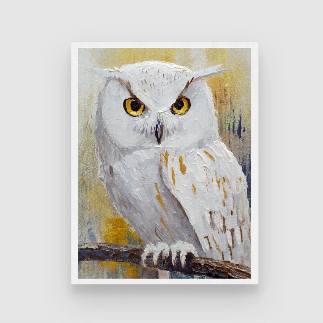 Colorful Owl Bird Abstract Painting – Perfect Wall Art Piece 3 : 4 Vertical New Premium Wall Art Canvas by MeriDeewar