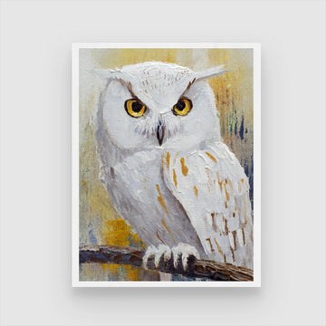 Colorful Owl Bird Abstract Painting – Perfect Wall Art Piece 3 : 4 Vertical New Premium Wall Art Canvas by MeriDeewar