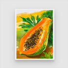 Colorful Papaya Abstract Art - Unique Home Decor 3 : 4 Vertical New Premium Wall Art Canvas by MeriDeewar