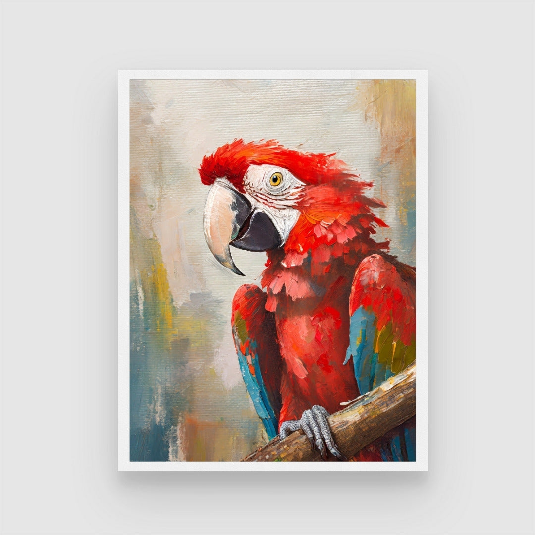 Colorful Parrot Art - Abstract Painting for Contemporary Spaces 3 : 4 Vertical New Premium Wall Art Canvas by MeriDeewar
