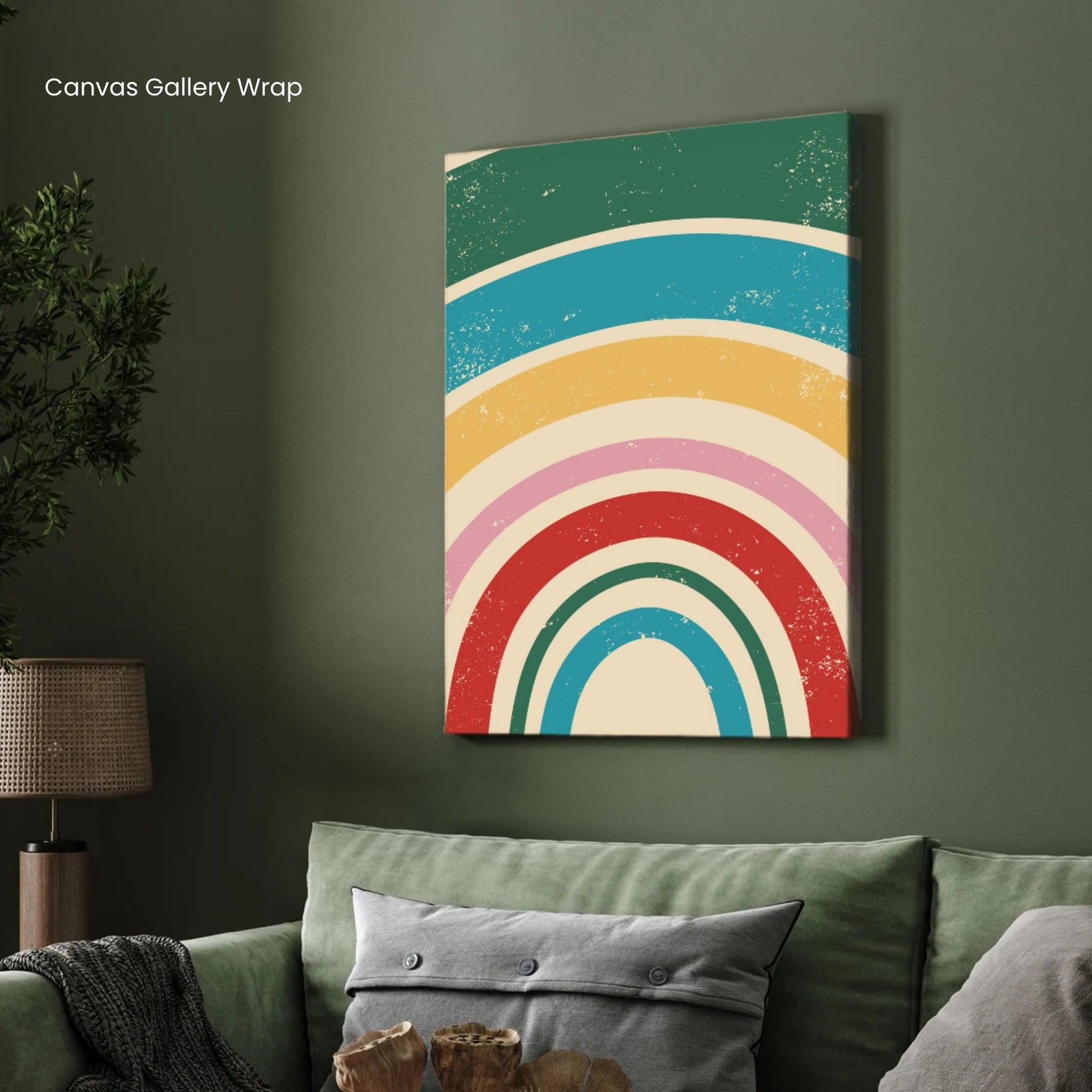Colorful Rainbow Canvas Print | Bright Abstract Painting for Living Room 2 : 3 Vertical Premium Wall Art Canvas by MeriDeewar