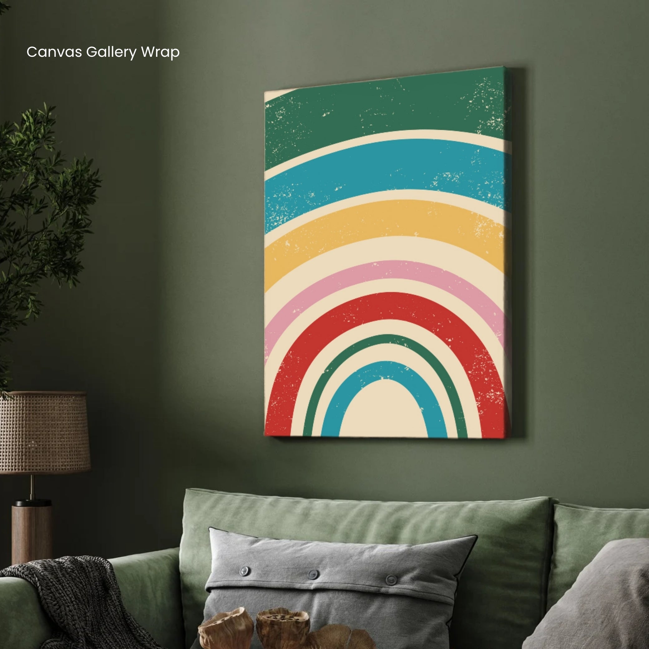 Colorful Rainbow Canvas Print | Bright Abstract Painting for Living Room 2 : 3 Vertical Premium Wall Art Canvas by MeriDeewar