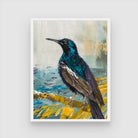 Colorful Starling Bird Abstract Painting – Perfect Home Décor 3 : 4 Vertical New Premium Wall Art Canvas by MeriDeewar