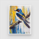 Colorful Swallow Bird Abstract Art - Canvas Wall Painting 3 : 4 Vertical New Premium Wall Art Canvas by MeriDeewar