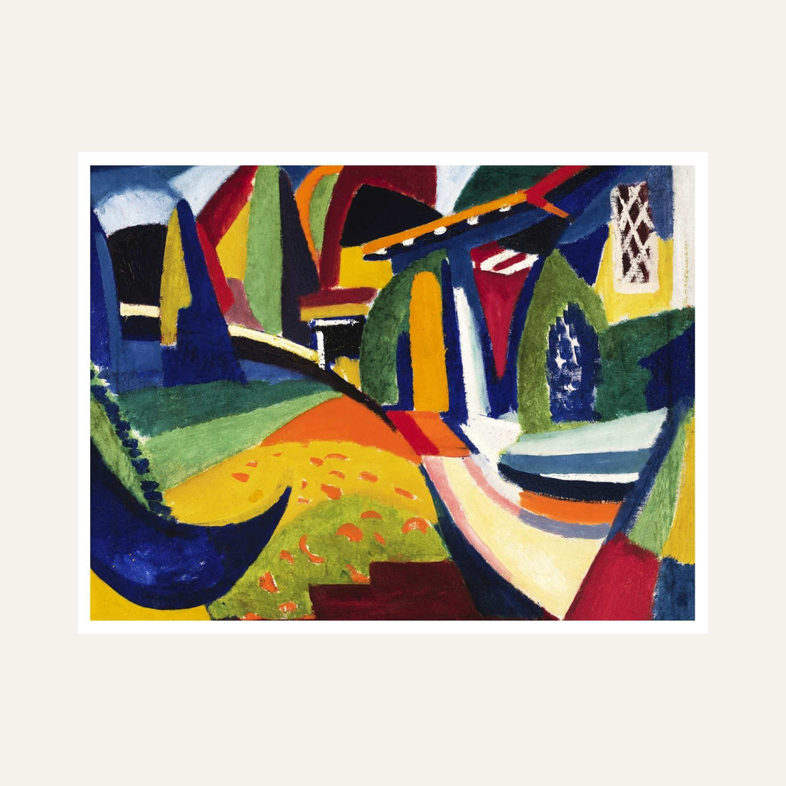 Colourful Abstract Landscape Painting for Living Room | Bold Wall Art by Henry Lyman Saÿen 6 : 5 Horizontal Premium Wall Art Canvas by MeriDeewar