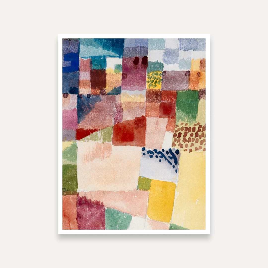 Colourful Abstract Painting for Living Room – Paul Klee Motif from Hammamet | Wall Art Print 3 : 4 Vertical Premium Wall Art Canvas by MeriDeewar