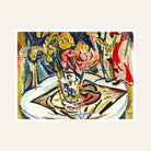 Colourful Floral Painting for Living Room | Cubist Flower Vase Wall Art by Henry Lyman Sayen 6 : 5 Horizontal Premium Wall Art Canvas by MeriDeewar
