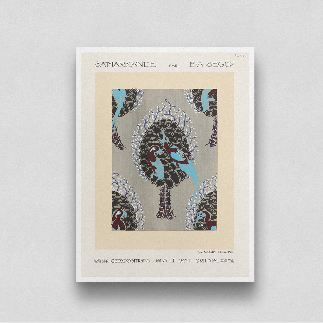 Compositions Dans Le Gout Oriental Artwork by E.A. Seguy 3 : 4 Vertical New Premium Wall Art Canvas by MeriDeewar