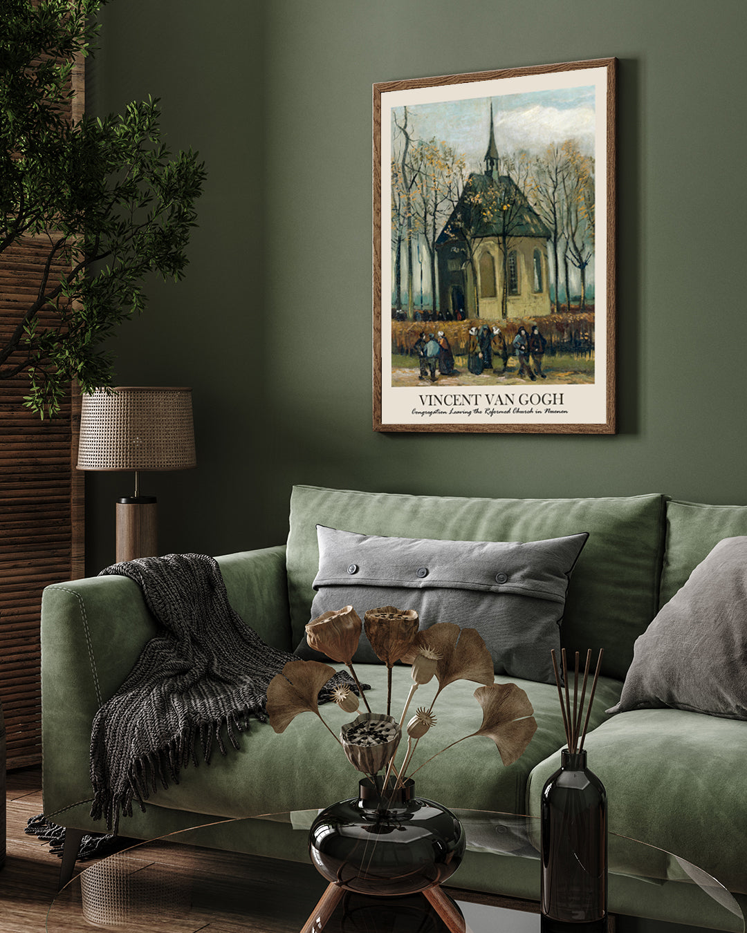 Congregation Leaving the Reformed Church in Nuenen Painting by Vincent van Gogh 3 : 4 Vertical New Premium Wall Art Canvas by MeriDeewar