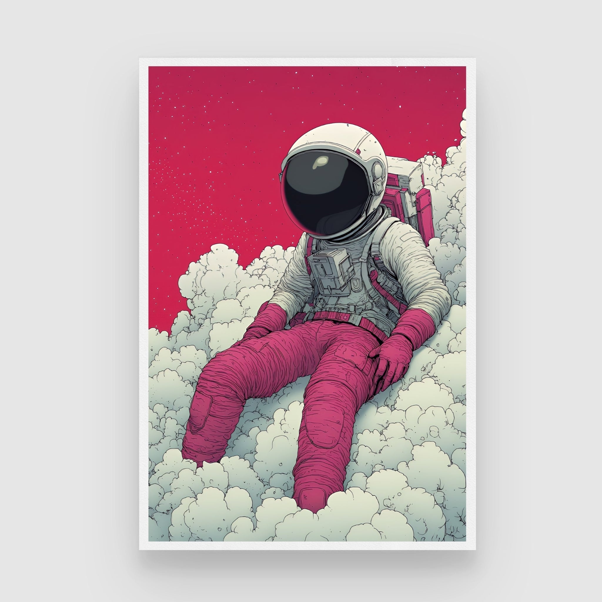 Cosmic Dreamer – Astronaut Wall Art | Modern Pop Abstract Canvas Print for Home & Office 2 : 3 Vertical Premium Wall Art Canvas by MeriDeewar