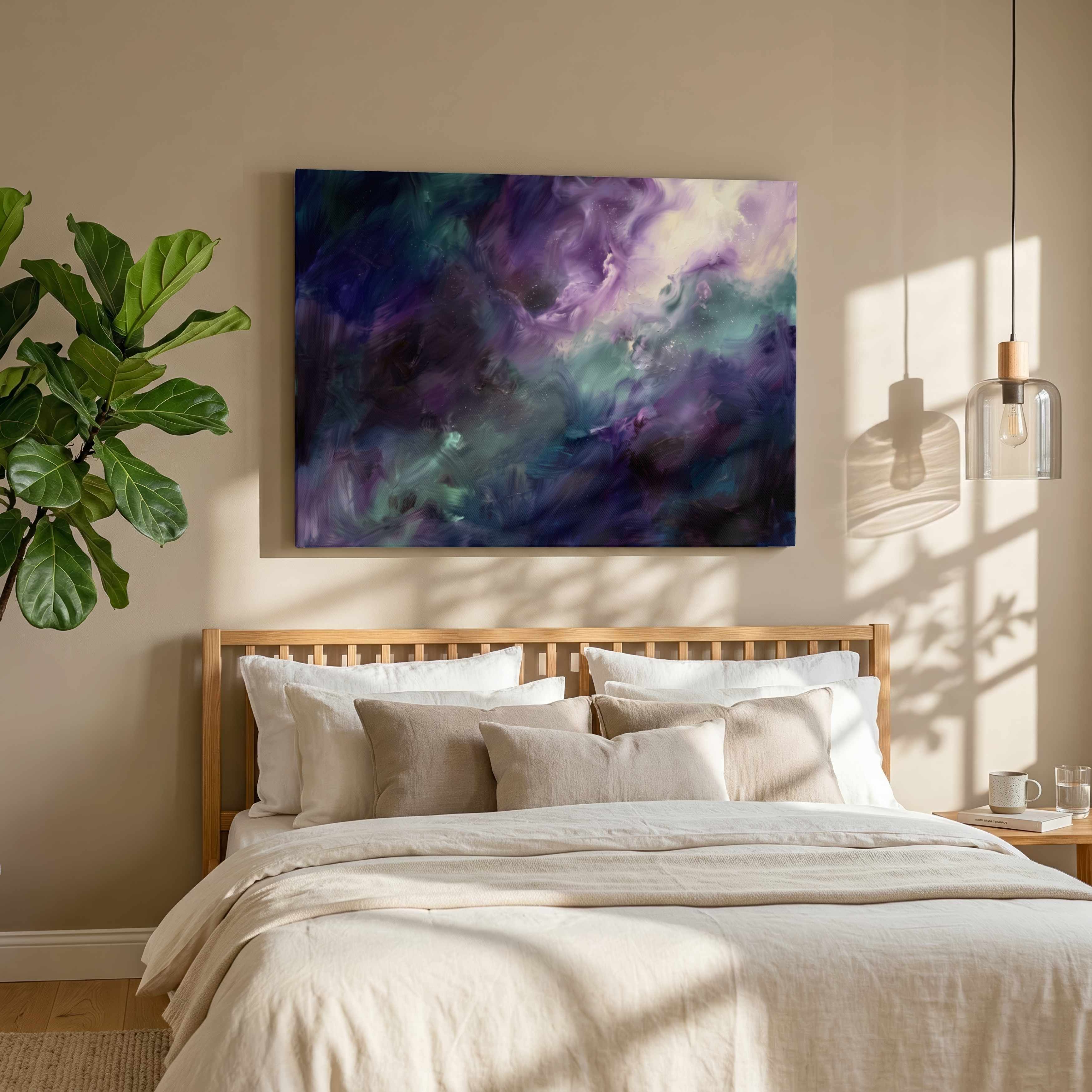 "Cosmic Nebula" Modern Abstract Celestial Giclée Print |Wall Art 3 : 4 Horizontal New Premium Wall Art Canvas by MeriDeewar