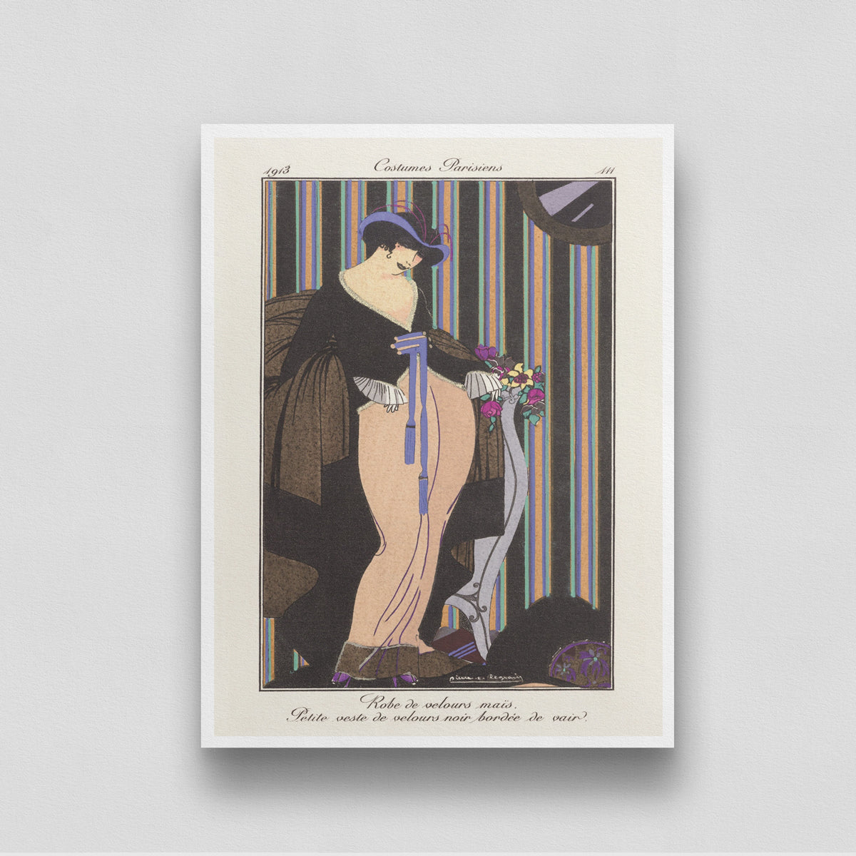 Costumes Parisiens Artwork by Pierre Emile Legrain 3 : 4 Vertical New Premium Wall Art Canvas by MeriDeewar