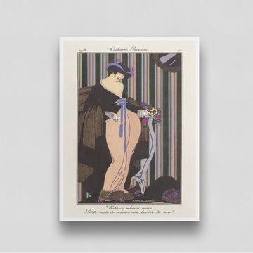 Costumes Parisiens Artwork by Pierre Emile Legrain 3 : 4 Vertical New Premium Wall Art Canvas by MeriDeewar