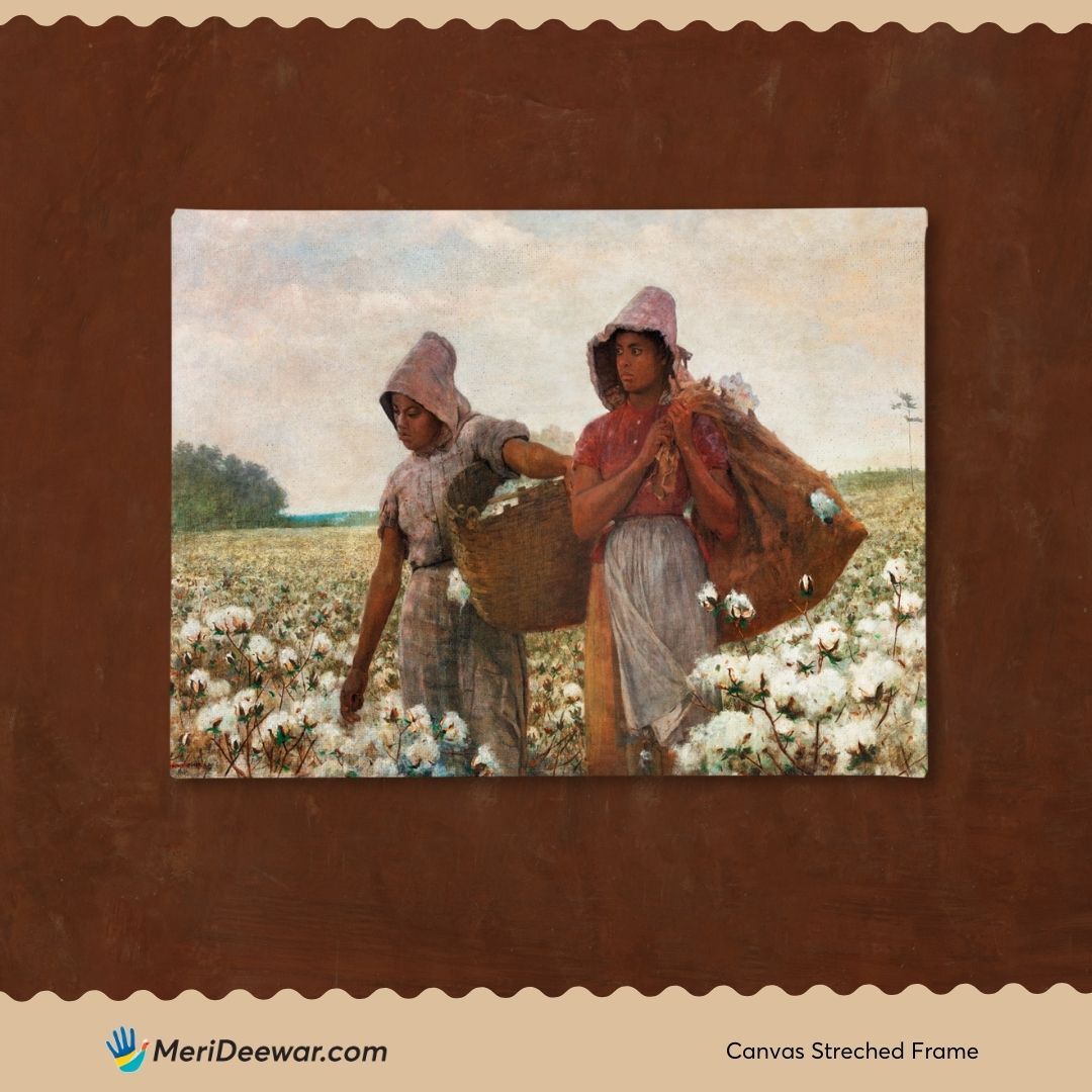 Cotton Pickers Painting By Winslow Homer 3 : 4 Horizontal New Premium Wall Art Canvas by MeriDeewar