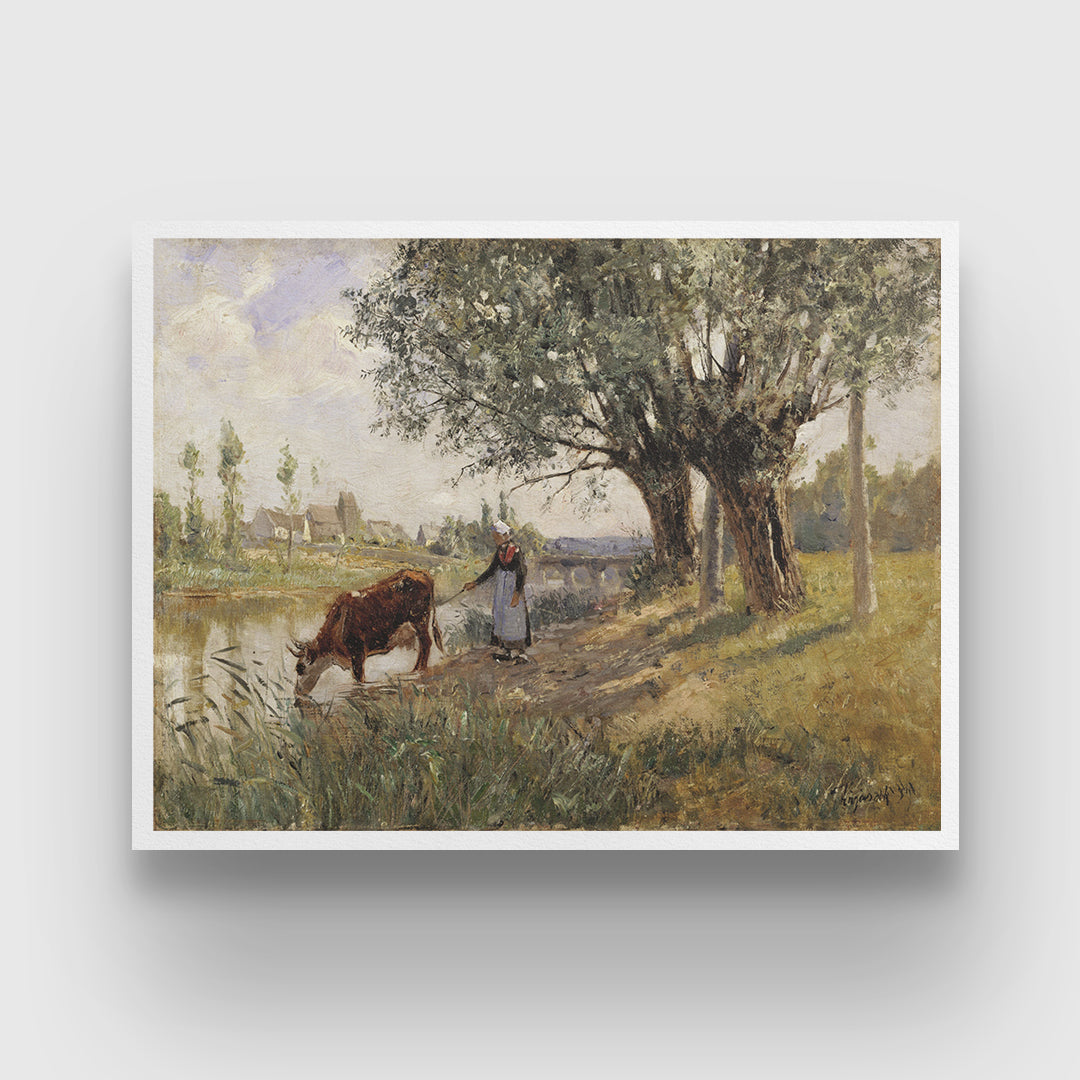 Countryside near Grez-sur-Loing 3 : 4 Horizontal New Premium Wall Art Canvas by MeriDeewar