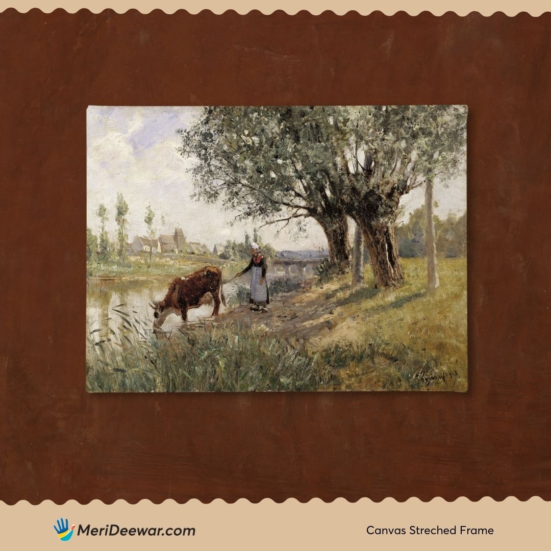 Countryside near Grez-sur-Loing 3 : 4 Horizontal New Premium Wall Art Canvas by MeriDeewar