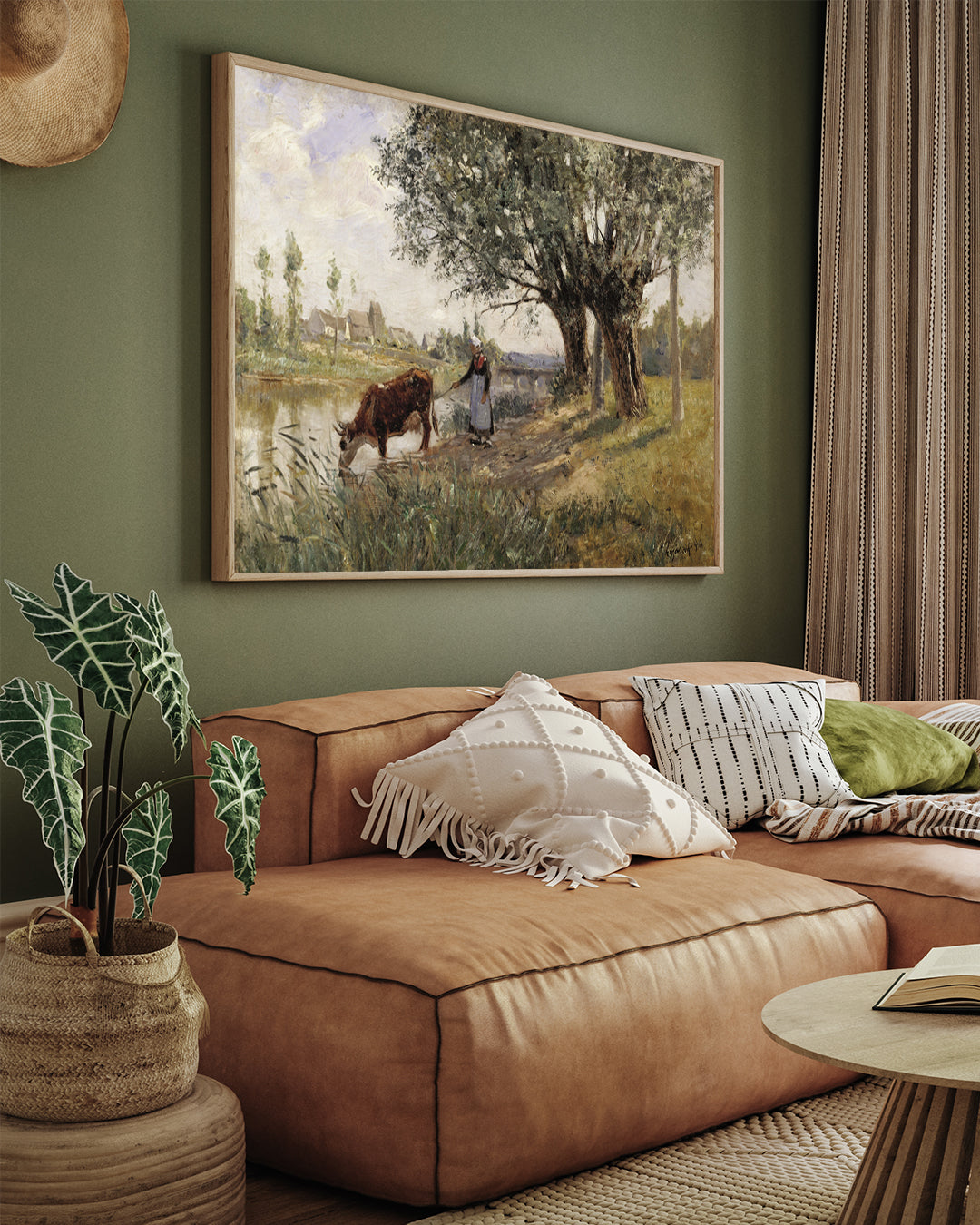 Countryside near Grez-sur-Loing 3 : 4 Horizontal New Premium Wall Art Canvas by MeriDeewar