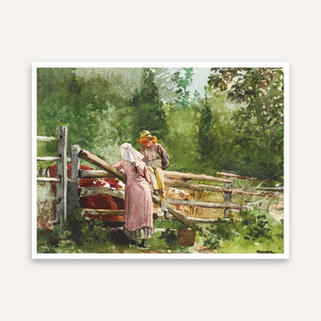 Countryside Scenery Painting for Living Room | Rustic Village Wall Art | Giclée Print 4 : 3 Horizontal Premium Wall Art Canvas by MeriDeewar