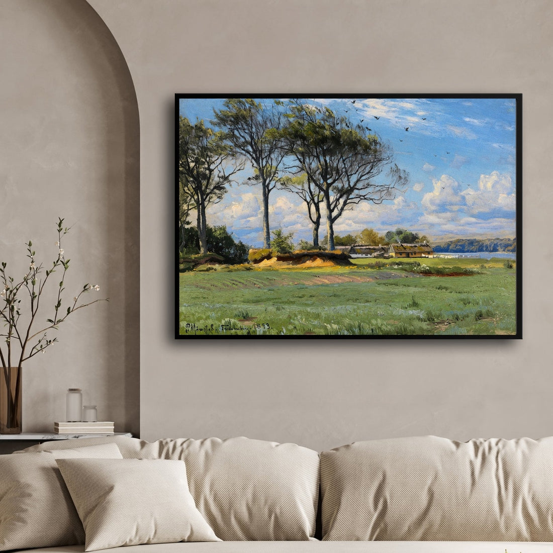 Countryside Serenity – Rural Landscape Wall Art 2 : 3 Horizontal Premium Wall Art Canvas by MeriDeewar