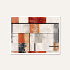 Courtyard Grid | Terracotta & Charcoal Geometric Abstract Wall Art 4 : 3 Horizontal Premium Wall Art Canvas by MeriDeewar