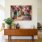 "Courtyard with Bougainvillea" Giclée Print | Indian Wall Art Print 4 : 3 Horizontal Premium Wall Art Canvas by MeriDeewar