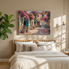 "Courtyard with Bougainvillea" Giclée Print | Indian Wall Art Print 4 : 3 Horizontal Premium Wall Art Canvas by MeriDeewar