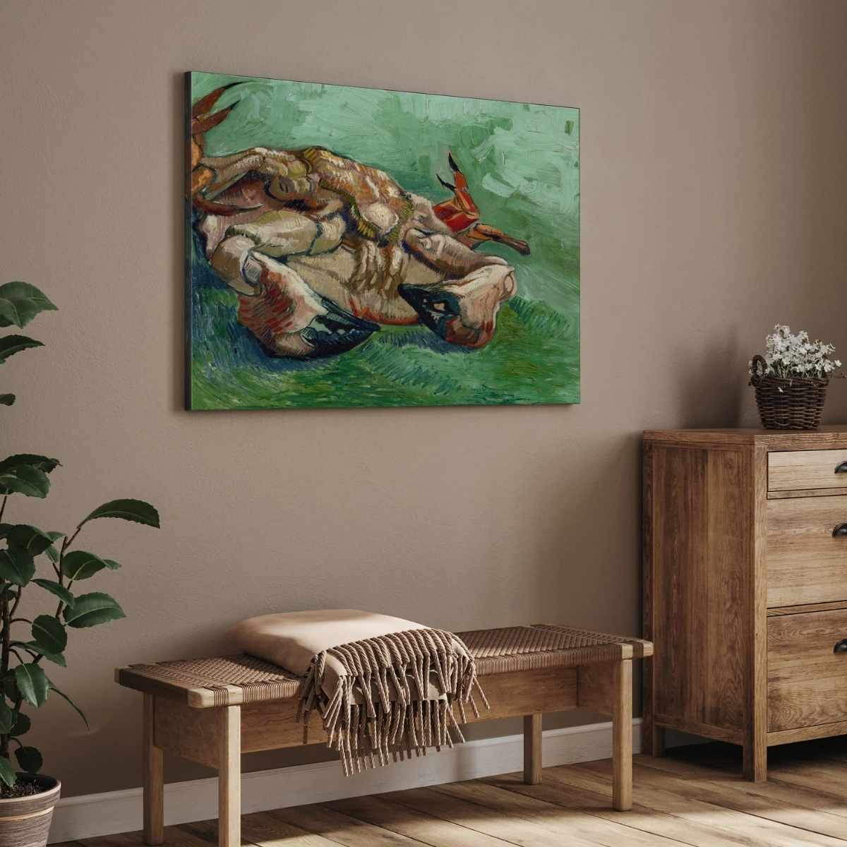 Crab Still Life Painting by Van Gogh | Nature Wall Art for Living Room | Giclée Print 4 : 3 Horizontal Premium Wall Art Canvas by MeriDeewar