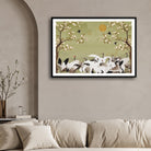 Cranes & Cherry Blossoms — Oriental Crane Canvas Print 2 : 3 Horizontal Premium Wall Art Canvas by MeriDeewar