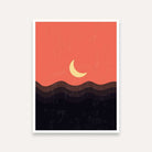 Crescent Moon Abstract Painting for Bedroom | Earthy Sunset Wall Art | Giclée Print 4 X 5.5 Vertical Premium Wall Art Canvas by MeriDeewar