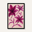 Crimson Bloom Deep pink lily flowers expressive brush style Painting 2 : 3 Vertical Premium Wall Art Canvas by MeriDeewar
