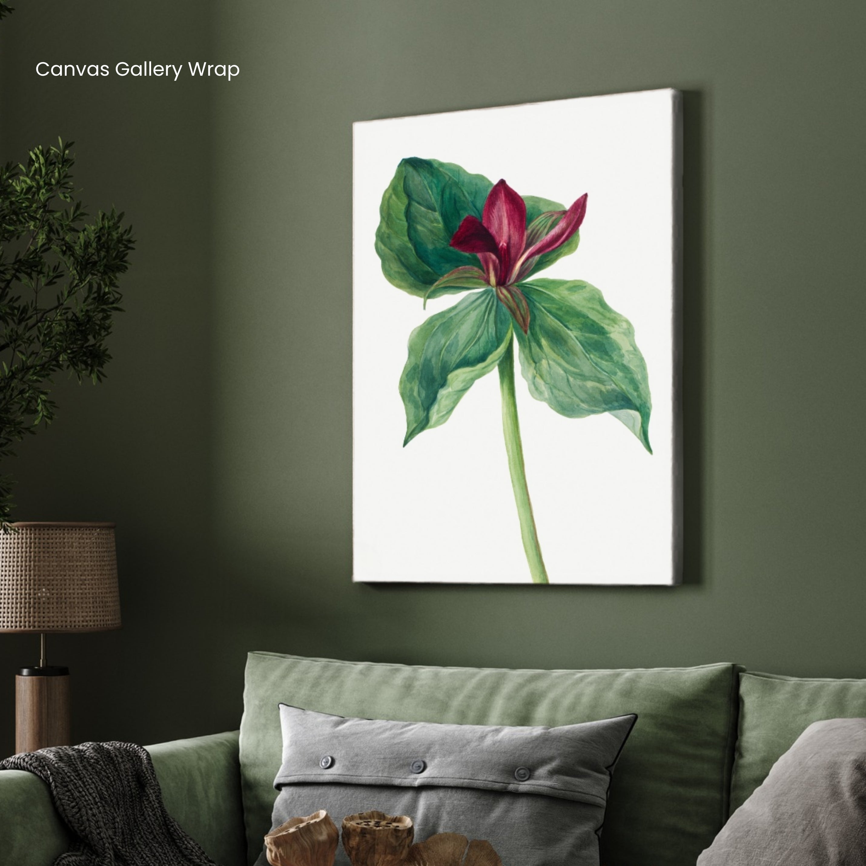 Crimson Grace – Elegant Botanical Wall Art Print 2 : 3 Vertical Premium Wall Art Canvas by MeriDeewar