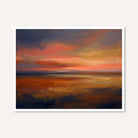 "Crimson Horizon" Modern Abstract Sunset Seascape Giclée Print |Wall Art 3 : 4 Horizontal New Premium Wall Art Canvas by MeriDeewar