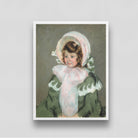 Cute Child in Green Coat by Mary Cassatt 3 : 4 Vertical New Premium Wall Art Canvas by MeriDeewar