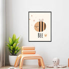 Cute Minimalist Boho Bee Nursery Wall Art | Pastel Framed Print 2 : 3 Vertical Premium Wall Art Canvas by MeriDeewar