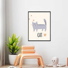 Cute Minimalist Boho Cat Nursery Wall Art | Pastel Framed Print 2 : 3 Vertical Premium Wall Art Canvas by MeriDeewar