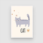Cute Minimalist Boho Cat Nursery Wall Art | Pastel Framed Print 2 : 3 Vertical Premium Wall Art Canvas by MeriDeewar