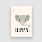 Cute Minimalist Boho Elephant Nursery Wall Art | Pastel Framed Print 2 : 3 Vertical Premium Wall Art Canvas by MeriDeewar
