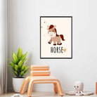 Cute Minimalist Boho Horse Nursery Wall Art | Pastel Framed Print 2 : 3 Vertical Premium Wall Art Canvas by MeriDeewar