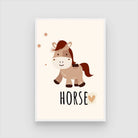 Cute Minimalist Boho Horse Nursery Wall Art | Pastel Framed Print 2 : 3 Vertical Premium Wall Art Canvas by MeriDeewar