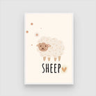 Cute Minimalist Boho Sheep Nursery Wall Art | Pastel Framed Print 2 : 3 Vertical Premium Wall Art Canvas by MeriDeewar