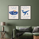 Cute Whale Quote Set of Two Paintings Walls Premium Wall Art Canvas by MeriDeewar