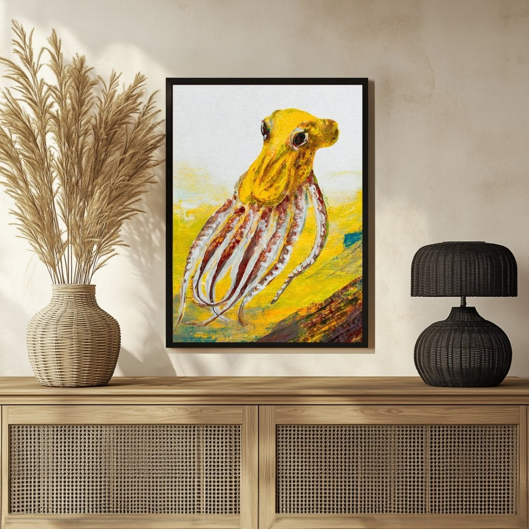 Cuttlefish Abstract Art Painting – Modern Wall Decor for Homes 3 : 4 Vertical New Premium Wall Art Canvas by MeriDeewar