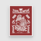 Daily Rhythms Warli Painting: 'Whispers of the Land' - Rural Art 3 : 4 Vertical New Premium Wall Art Canvas by MeriDeewar